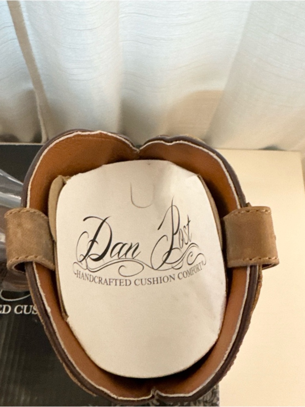 Dan Post Tan Leather Western Boots NEW Size 9 Embroidered Cowboy Boots - Picture 5 of 6